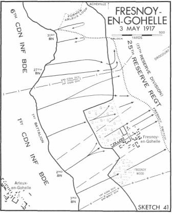 Map of Battle of Arras near Fresnoy where Lymon Wood died