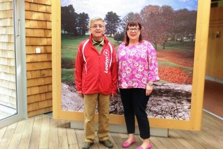 CIMG8552 Sep 6 2017 Pieter with Arlene King site mgr of Beaumont Hamel