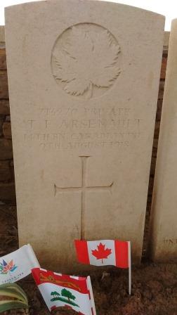 IMG_20170906_152615630 Sep 6 2017 grave of Ted Arsenault in Manitoba Cemetery in Caix