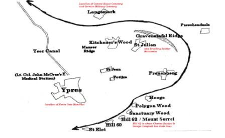 map around Ypres area