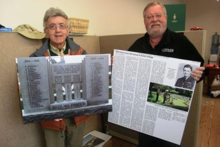 Pieter Valkenburg and Mike Smith with Cenotaph poster and Muttart poster