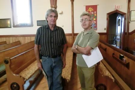 CIMG1023 Jul 12 2018 With Charlie Sherren Presentation at Anglican Church in Crapaud