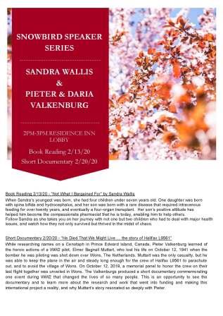 Snowbird Speaker Series