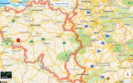 Screenshot Map of route to Germany at DuckDuckGo