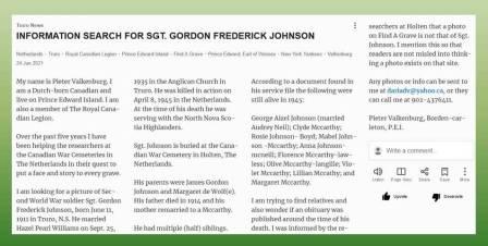 Letter about GF Johnson in Truro News Jun 24 2021 with border