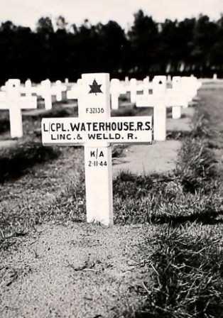 temporary grave marker from service file