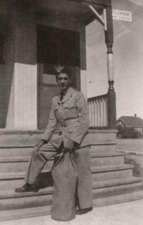 Edmond Coulombe with kit bag