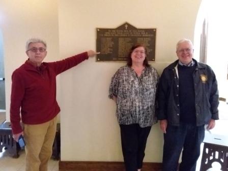 20220518_154353 May 18 2022 Pieter Karen Steel Don Coutts by memorial plaque in Procathedral