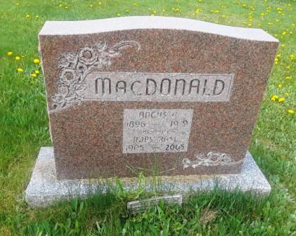 grave stone Angus C MacDonald Lower Bedeque