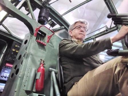 20230914_123226 Sep 14 2023 Pieter in the pilot seat of a Halifax bomber