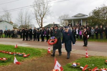 CIMG6623 Nov 11 2023 Borden Carleton Pieter Valkenburg &amp; Danny Bernard with Canada wreath