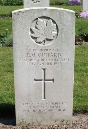 grave stone Edward Guitard from Find A Grave